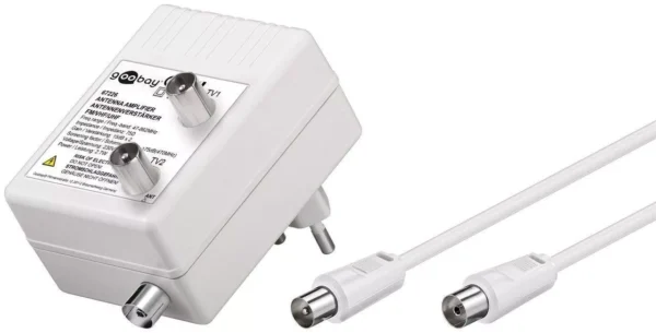 Amplificator Semnal Tv Antena Dvb T Dvb T2 Dvb C 2x 15db Goobay