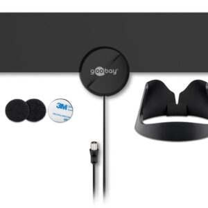 Antena De Interior Full Hd Ultra Plata 16dbi Filtru Gsm Lte 4g Dvb T Dvb T2 Activa Goobay 67183