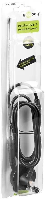 Antena interioara pasiva DVB-T2 HD DVB-T HD /FM /DAB Goobay 67086 Antena Interioara Pasiva Dvb T2 Hd Dvb T Hd Fm Dab Goobay 67086
