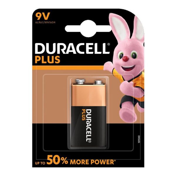 Baterie alcalina 9V Plus Duracell 6LR61/MN1604