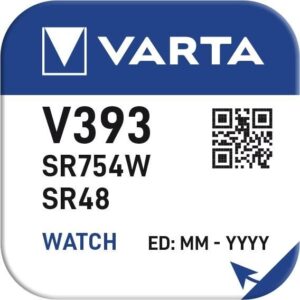 Baterie VARTA V393 Silver Oxide 1.55V SR754W 7.9x5.4mm Baterie Varta V393 Silver Oxide 155v Sr754w 79x54mm