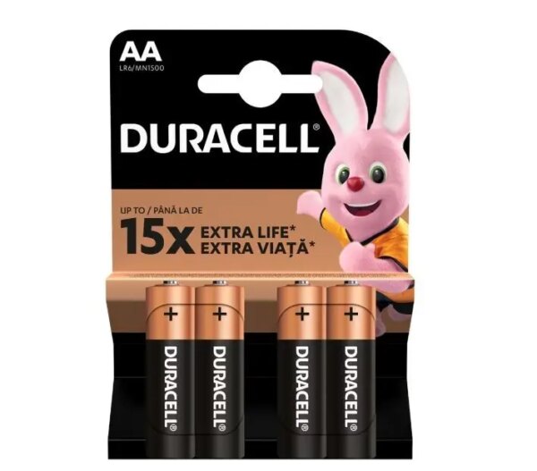 Baterii alcaline Duracell Basic R6 AA 4buc/blister AA-4/LR6/MN1500 BAT-R6/ALKBC-BL4-DRL