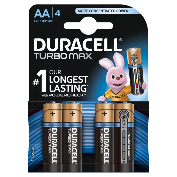 Baterii DuraCell AA TurboMax Ultra Alcaline LR6 blister 4buc Baterii DuraCell AA TurboMax Ultra Alcaline LR6 blister 4buc