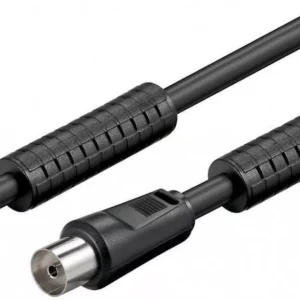 Cablu antena Coaxial tata - Coaxial mama 1.5m negru Goobay Cablu antena Coaxial tata - Coaxial mama 1.5m negru Goobay