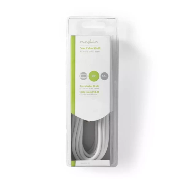 Cablu Antena Coaxial Tata Coaxial Tata 5m Alb Nedis