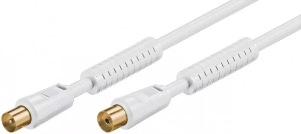 Cablu antena ecranat tata-mama 2.5m alb Goobay Cablu antena ecranat tata-mama 2.5m alb Goobay