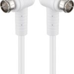 Cablu antena SAT 90 grade 80dB dublu ecranat 1.5m F tata rapida 90 - F tata rapida 90 complet ecranate alb Goobay 67341