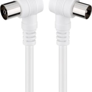 Cablu coaxial 90 grade la coaxial 90 grade 1.5m dublu ecranat Goobay Cablu coaxial 90 grade la coaxial 90 grade 1.5m dublu ecranat Goobay