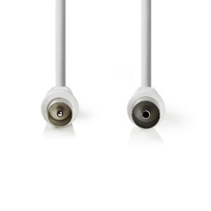 Cablu coaxial antena IEC tata - IEC mama 1.5m dublu ecranat alb Nedis CSGL40000WT15 Cablu Coaxial Antena Iec Tata Iec Mama 15m Dublu Ecranat Alb Nedis Csgl40000wt15