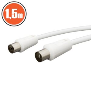 Cablu COAXIAL tata - COAXIAL mama 1.5m alb 20112 Cablu COAXIAL tata - COAXIAL mama 1.5m alb 20112