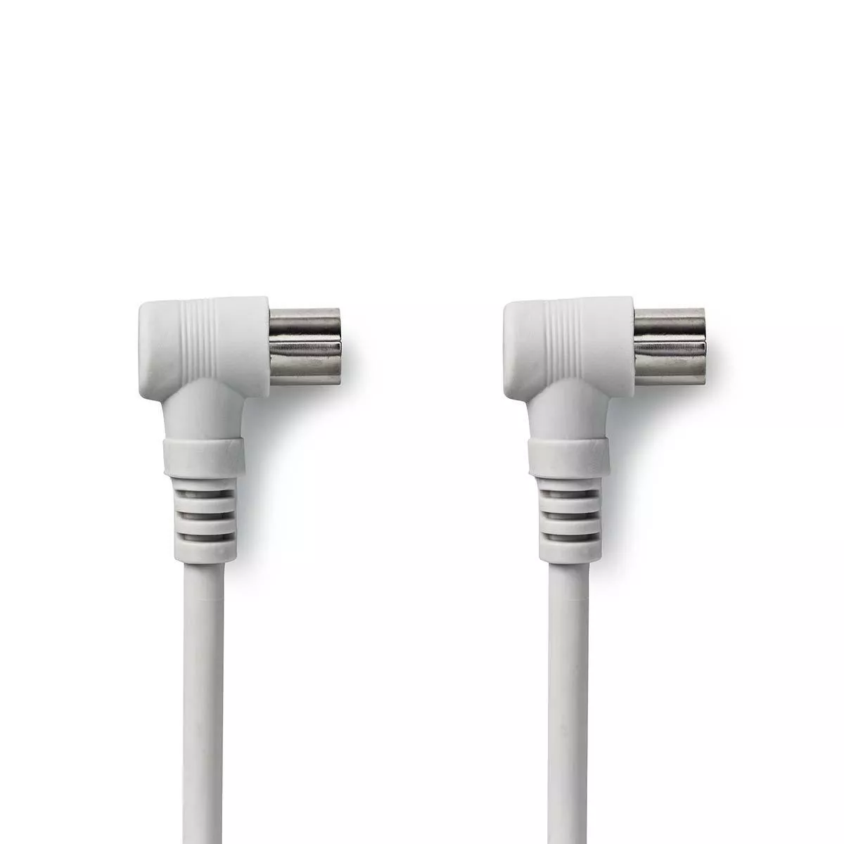 Cablu coaxial tata cotit - coaxial mama cotit 3m alb Nedis