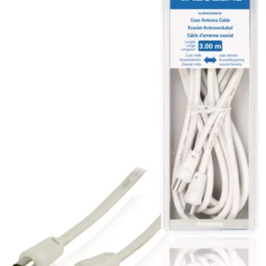 Cablu coaxial tata-mama 3m Dublu Ecranat alb VALUELINE