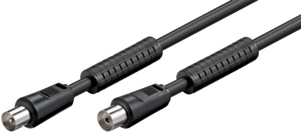 Cablu COAXIAL TV antena 3.5m mama-tata 75 ohm cu ferita 80DB Dublu ecranat negru 50743 Goobay Cablu COAXIAL TV antena 3.5m mama-tata 75 ohm cu ferita 80DB Dublu ecranat negru 50743 Goobay