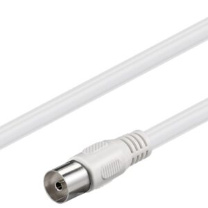 Cablu COAXIAL TV antena 5m mama-tata 75 ohm clasa A 85DB Dublu ecranat CCS alb 66616 Goobay Cablu COAXIAL TV antena 5m mama-tata 75 ohm clasa A 85DB Dublu ecranat CCS alb 66616 Goobay