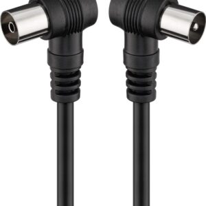 Cablu conexiune antena 2.5m negru conector cotit Goobay Cablu conexiune antena 2.5m negru conector cotit Goobay