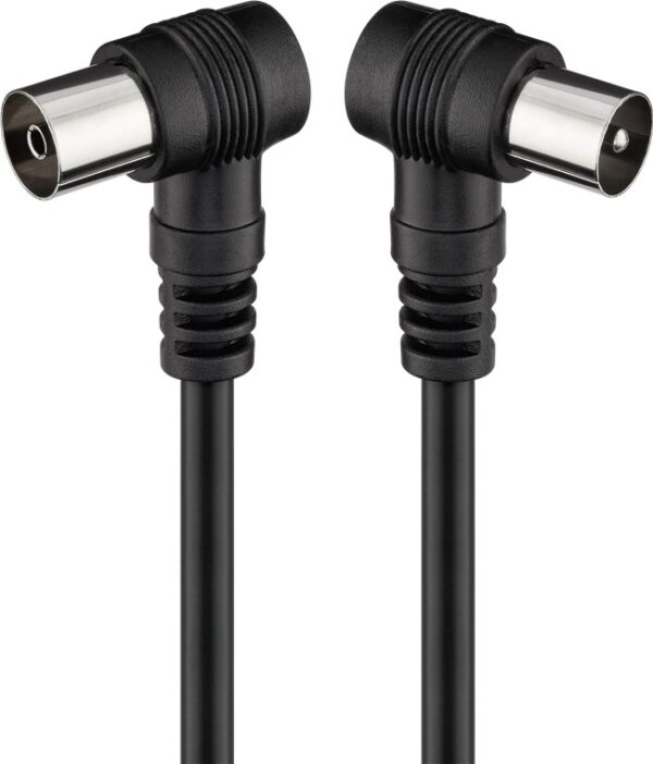 Cablu conexiune antena 2.5m negru conector cotit Goobay Cablu conexiune antena 2.5m negru conector cotit Goobay