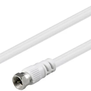 Cablu conexiune antena /SAT 5m F tata - Coaxial tata alb Goobay