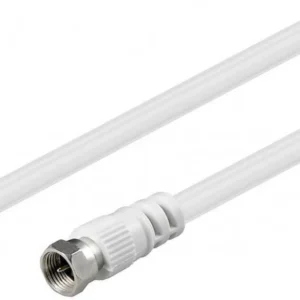 Cablu conexiune antena/Satelit 2.5m F tata - Coaxial mama alb Goobay Cablu conexiune antena/Satelit 2.5m F tata - Coaxial mama alb Goobay
