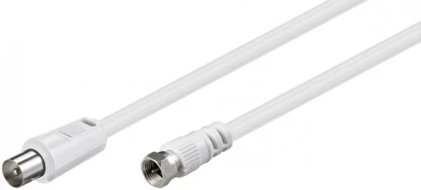 Cablu conexiune antena/ Satelit 2.5m F tata - Coaxial tata alb Goobay Cablu conexiune antena/ Satelit 2.5m F tata - Coaxial tata alb Goobay
