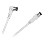 Cablu RF video alb mufa dreapta si la 90 grade 5m Cabletech KPO2740F-5