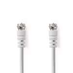 Cablu TV coaxial tata - coaxial mama 1m alb CSC dublu izolat Nedis