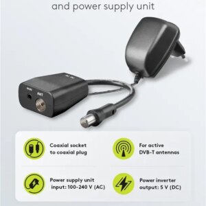 Invertor De Putere Si Alimentator 5vdc Pentru Conectare Antene Dvb T Goobay 67245