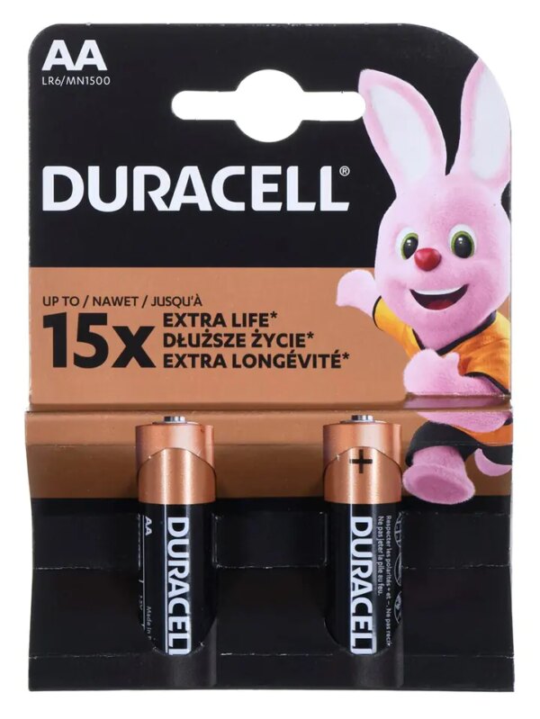 Set 2 baterii Duracell Basic alcaline AA R6 1.5V MN1500