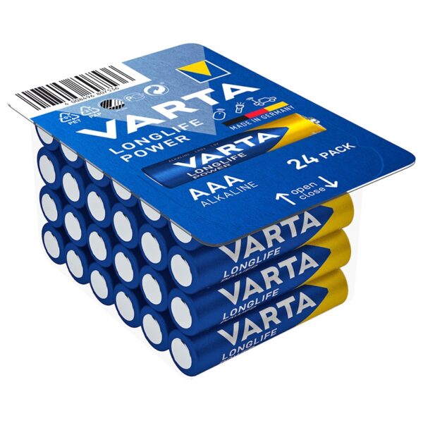 Set 24 baterii VARTA LONGLIFE POWER alcaline AAA LR03 1.5V Set 24 baterii VARTA LONGLIFE POWER alcaline AAA LR03 1.5V