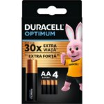 Set 4 baterii DuraCell OPTIMUM Alkaline AA LR6