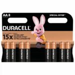Set 8 baterii alcaline Duracell Basic R6 AA 8buc/blister