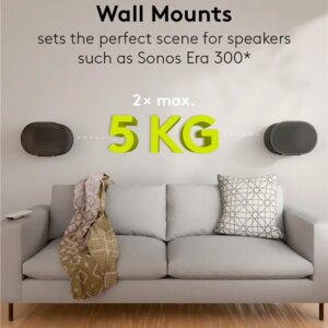 Set Suport Difuzor De Perete Modern Sonos Era 300 Flex Negru Goobay 71194