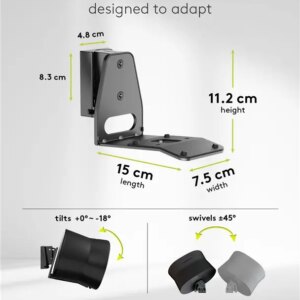 Set Suport Difuzor De Perete Modern Sonos Era 300 Flex Negru Goobay 71194