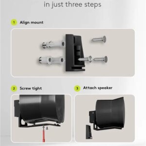 Set Suport Difuzor De Perete Modern Sonos Era 300 Flex Negru Goobay 71194