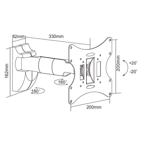 Suport TV LCD LED 23-42 inch 30Kg SILVER Cabletech Suport Tv Lcd Led 23 42 Inch 30kg Silver Cabletech