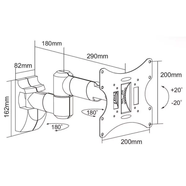 Suport TV LED 23-42 inch 30Kg SILVER Cabletech Suport Tv Led 23 42 Inch 30kg Silver Cabletech