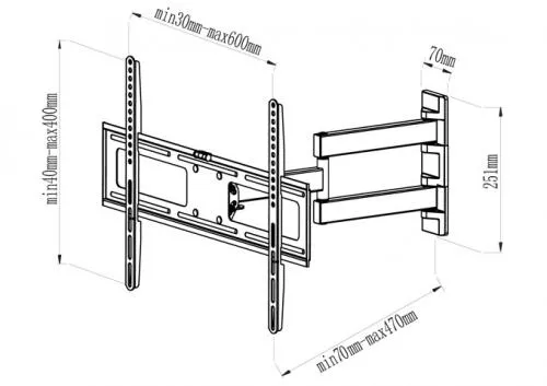 Suport Universal Lcd 30 70 Max 50kg Negru Jolly Gbs Elb3070 41804jl20200929