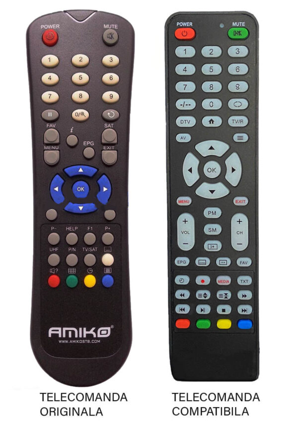 Telecomanda inlocuitoare compatibila pentru receptor Amiko Synaps (485) Telecomanda inlocuitoare compatibila pentru receptor Amiko Synaps (485)