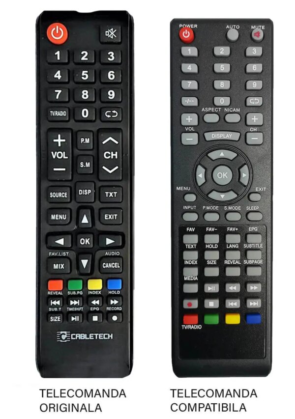 Telecomanda inlocuitoare compatibila TV CABLETECH (46-1) Telecomanda inlocuitoare compatibila TV CABLETECH (46-1)