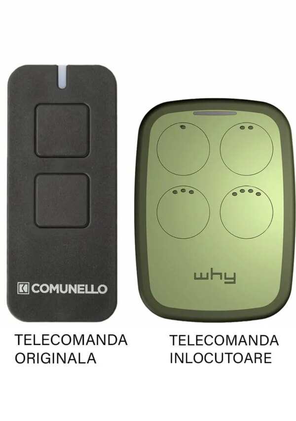 Telecomanda inlocuitoare poarta garaj cu 2 butoane rolling cod frecventa 433.92MHz Comunnelo Victor 2RC compatibila cu originalu