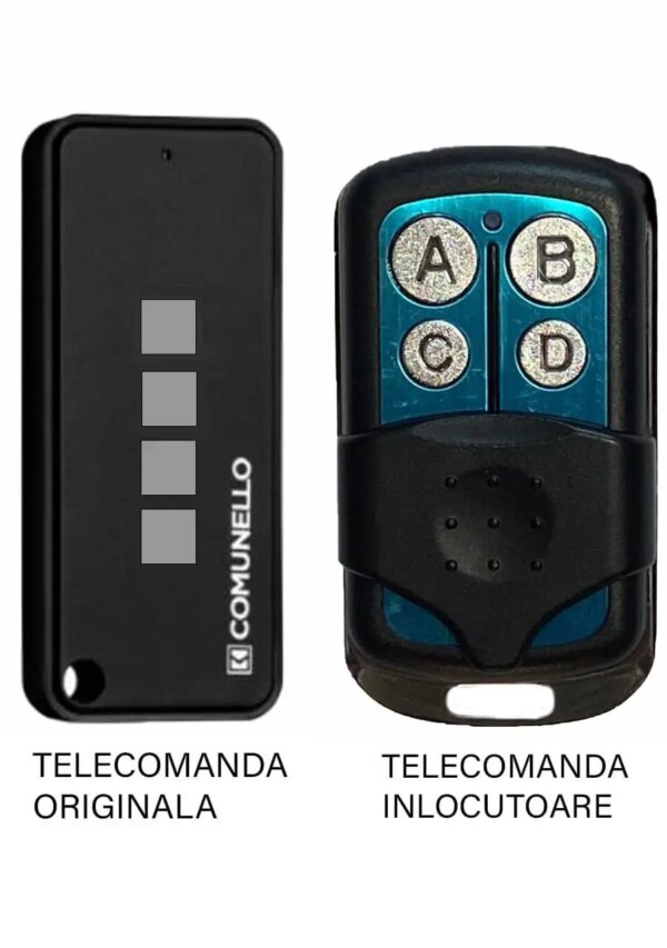 Telecomanda inlocuitoare poarta garaj cu 4 butoane cod fix frecventa 433.92MHz Comunnelo Keep 4 compatibila cu originalul (809) Telecomanda inlocuitoare poarta garaj cu 4 butoane cod fix frecventa 433.92MHz Comunnelo Keep 4 compatibila cu originalul (809)