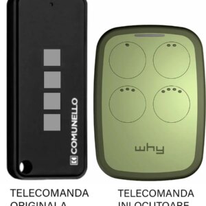 Telecomanda inlocuitoare poarta garaj cu 4 butoane rolling cod frecventa 433.92MHz Comunnelo Keep Black compatibila cu originalu Telecomanda inlocuitoare poarta garaj cu 4 butoane rolling cod frecventa 433.92MHz Comunnelo Keep Black compatibila cu originalu