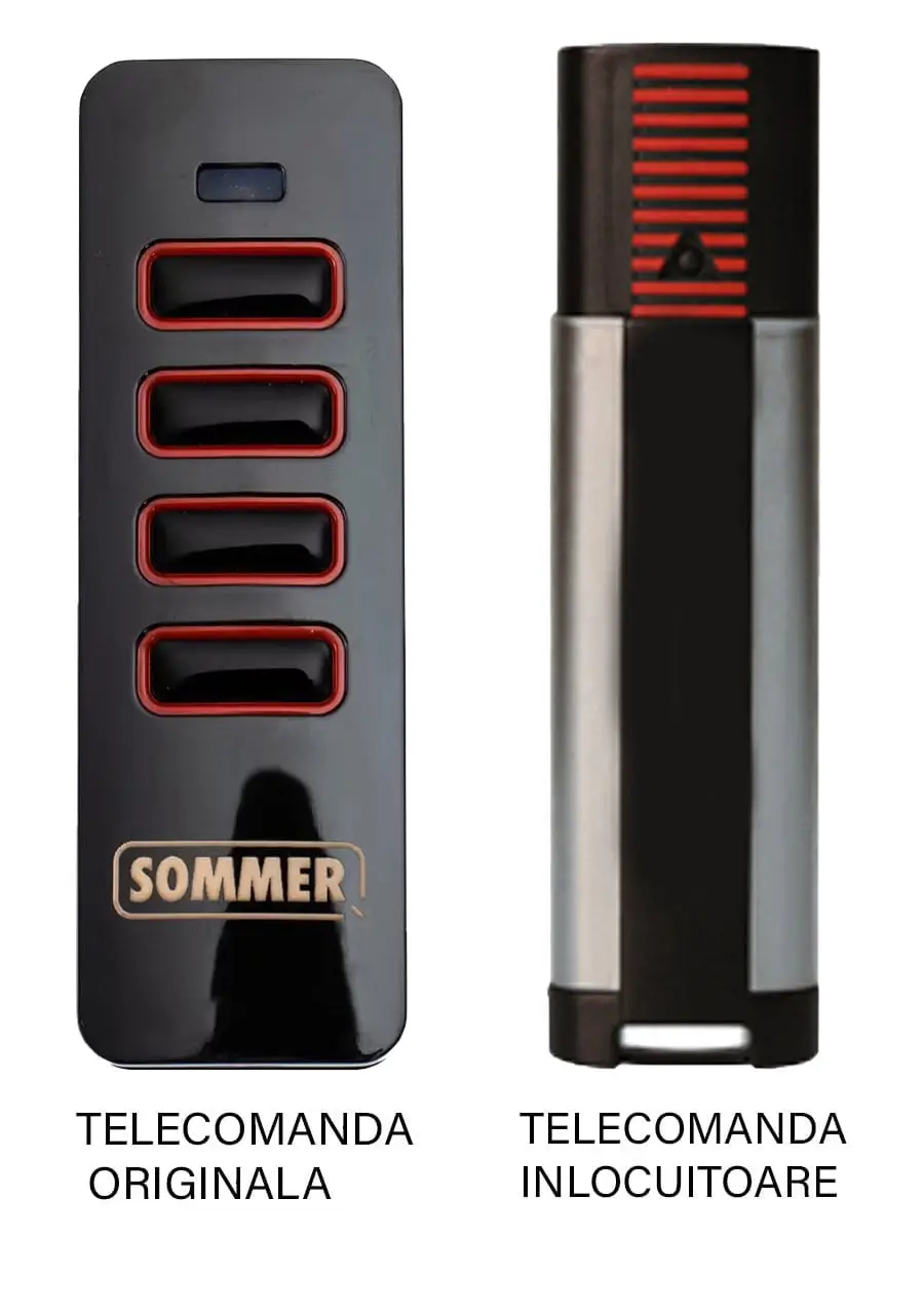 Telecomanda inlocuitoare poarta garaj de 2 si 4 canale cod saritor 433.92MHz Sommer Pearl compatibila cu originalul (850)
