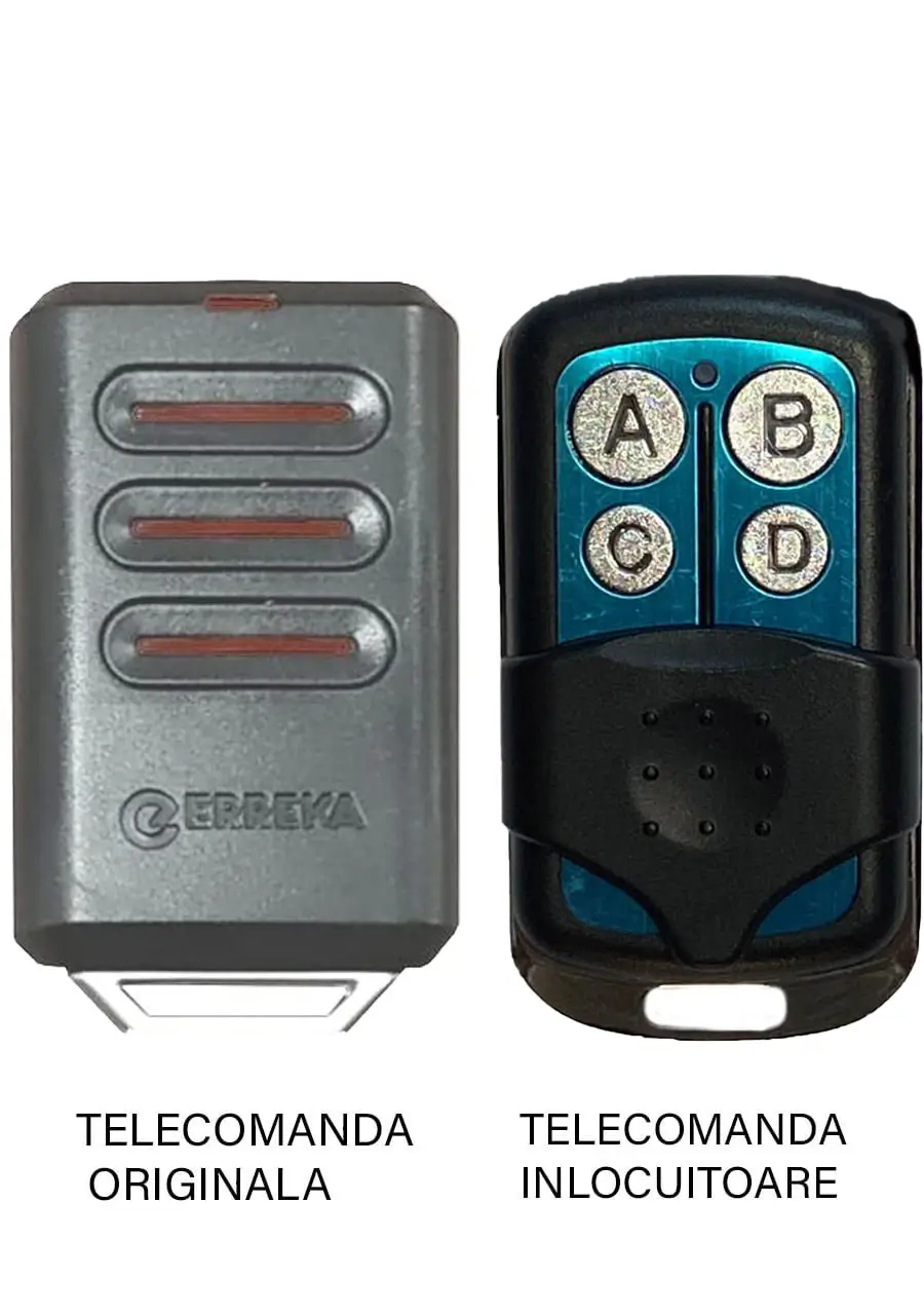 Telecomanda inlocuitoare poarta garaj Erreka Kuma KM03 pe patru canale/ cod fix/ 433.92MHz
