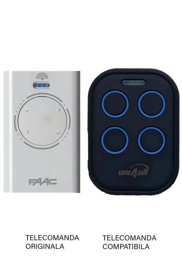 Telecomanda inlocuitoare poarta garaj FAAC XT4 433 SLH de doua si patru canale/ cod saritor/ 433.92MHz (817)
