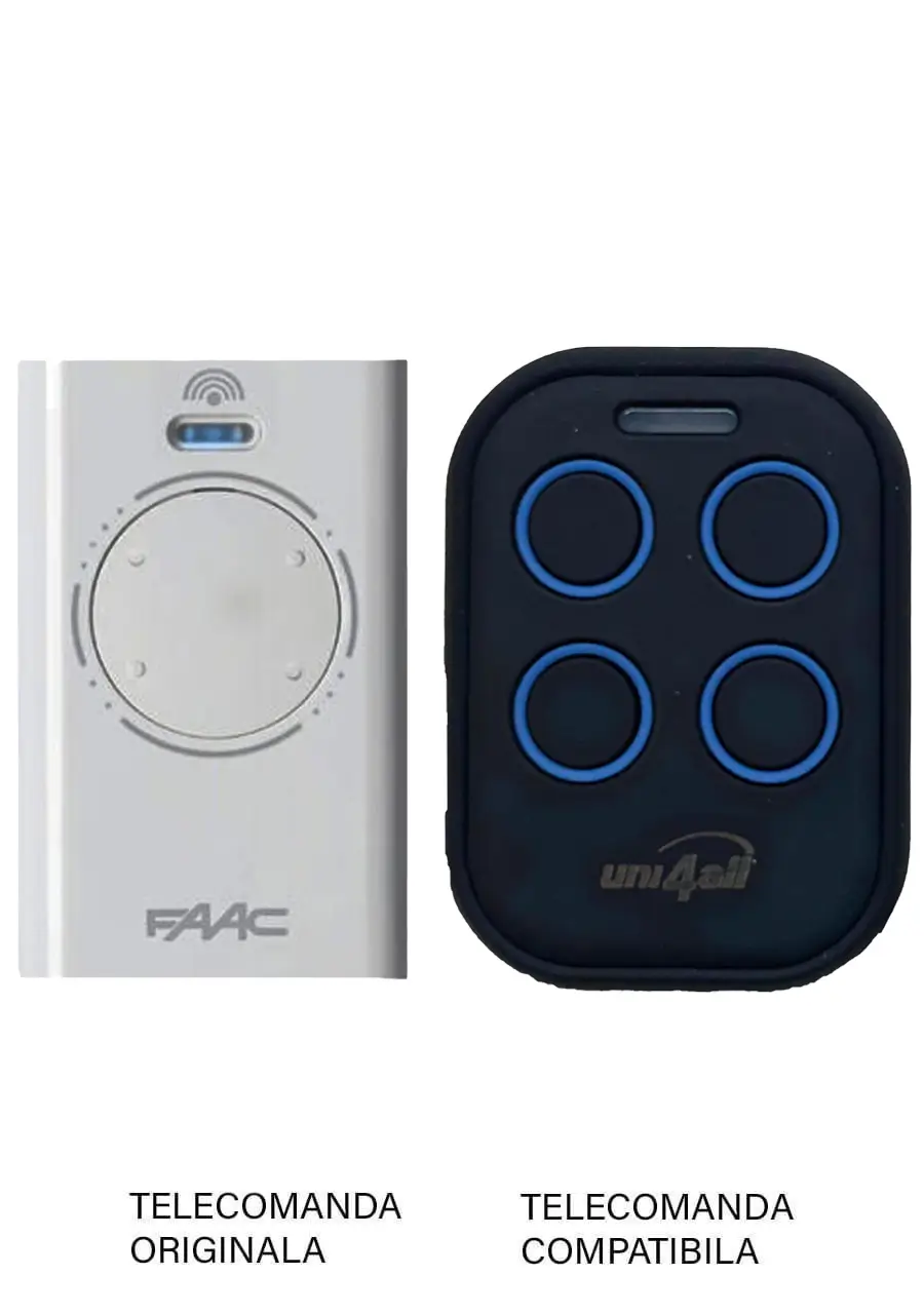 Telecomanda inlocuitoare poarta garaj FAAC XT4 433 SLH de doua si patru canale/ cod saritor/ 433.92MHz (817)