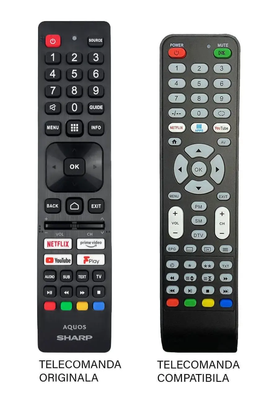 Telecomanda inlocuitoare TV Sharp SHW/RMC/0137N compatibila cu originalul ER 9586 (586)