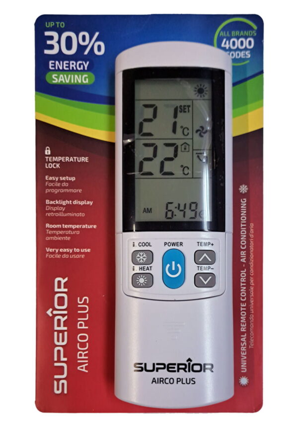 Telecomanda universala 4000 coduri pentru Aer Conditionat AIRCO PLUS Blocaj Temperatura / Temperature Lock Display Luminat Afisa