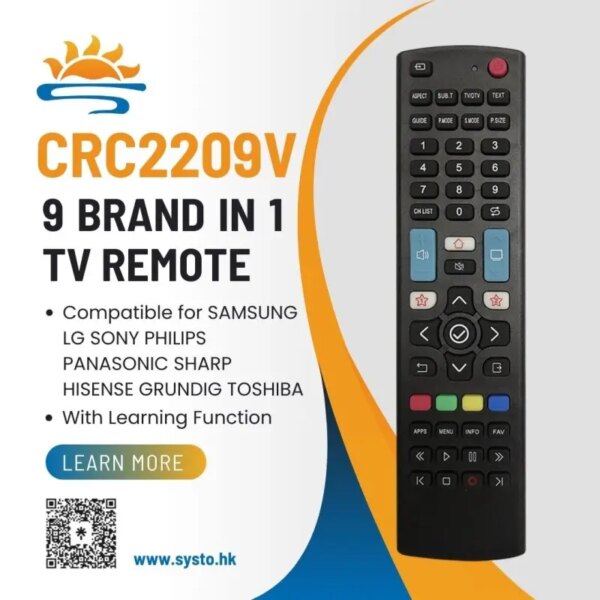 Telecomanda universala LED LCD TV SAMSUNG /LG /SONY /PHILIPS /PANASONIC /SHARP /TOSHIBA /HISENSE /GRUNDIG CRC2209V (572) Telecomanda Universala Led Lcd Tv Samsung Lg Sony Philips Panasonic Sharp Toshiba Hisense Grundig Crc2209v 572