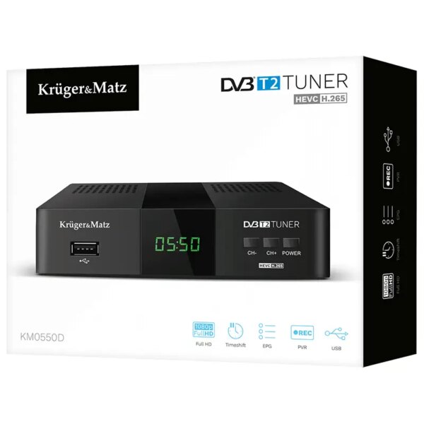 Tuner Dvb T2 Dvb T H265 Hevc Krugermatz Km0550d