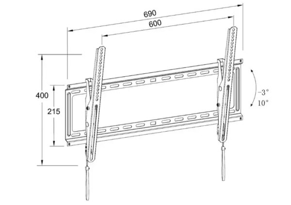 Suport Tv Lcd De Perete 32 80 Inclinabil Cu Snur Well